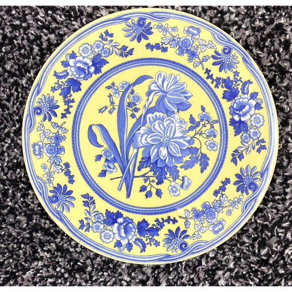 Vintage SPODE Blue Room Yellow Hanging Trivet 6.75" #L0407 Set of 2 Rare - Picture 3 of 9